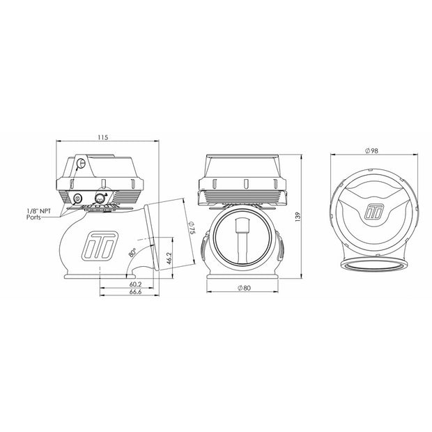 Wastegate Externe Turbosmart Gen V Power-Gate (60 mm)