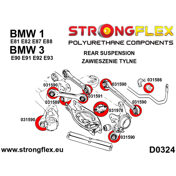 STRONGFLEX Silentbloc supérieur de liaison bras berceau E90/E92