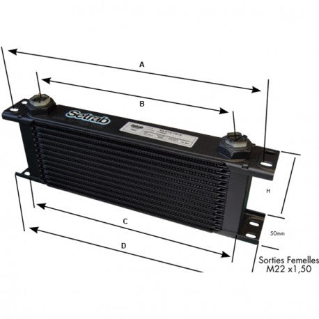 Radiateur Huile Setrab 13 Rangées M22x150