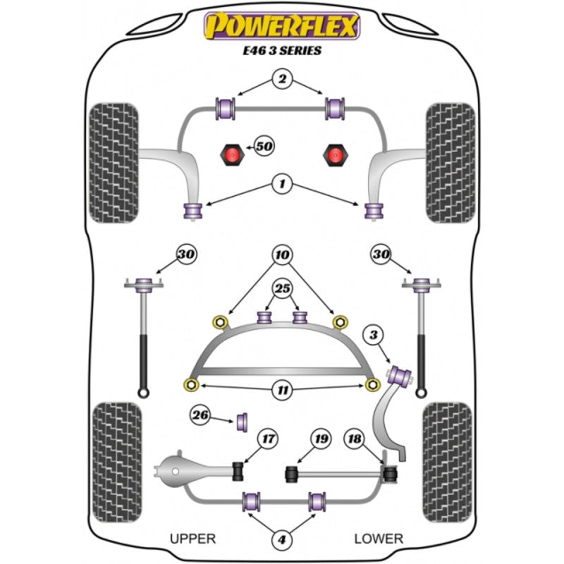Powerflex PFR5-4625 2x Differential-Lager Differentiallager Hinten